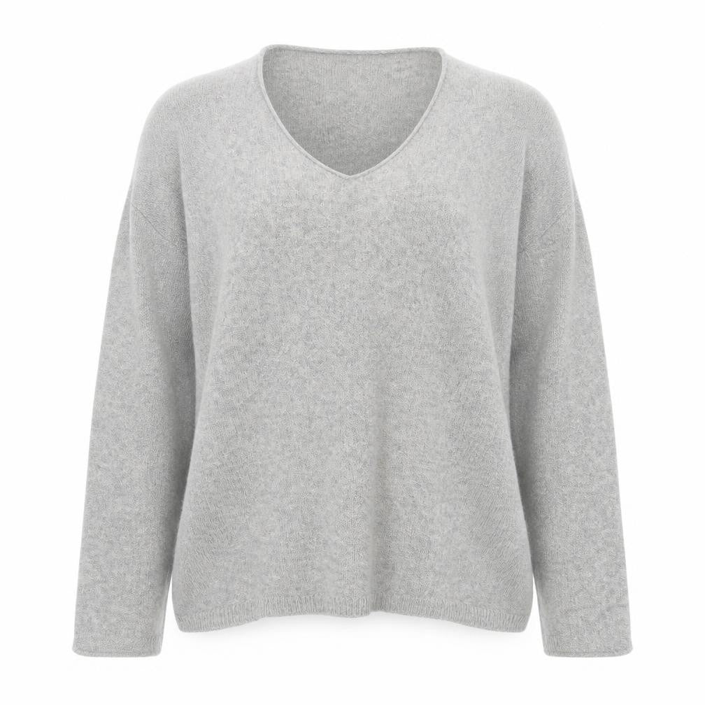 Gap Women’s Grey V-Neck Long Sleeve Knit Pullover Jumper Size L