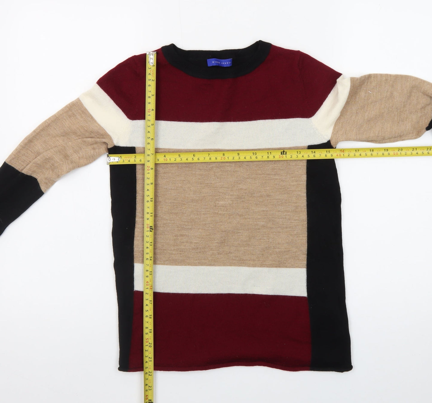Winser London Women Multicoloured M Merino Wool Striped Jumper
