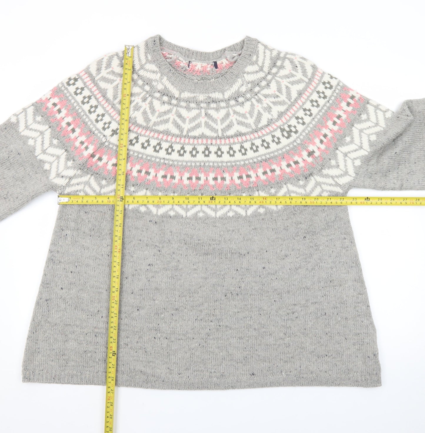 Marks and Spencer Women’s Grey Fair Isle Knit Jumper XL