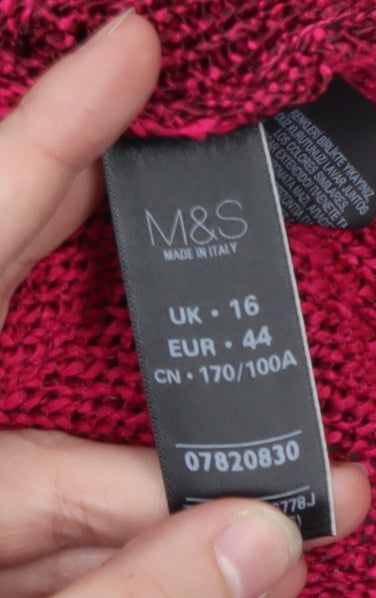 Marks and Spencer Women’s Pink Sleeveless Knit Pullover Jumper Size 16