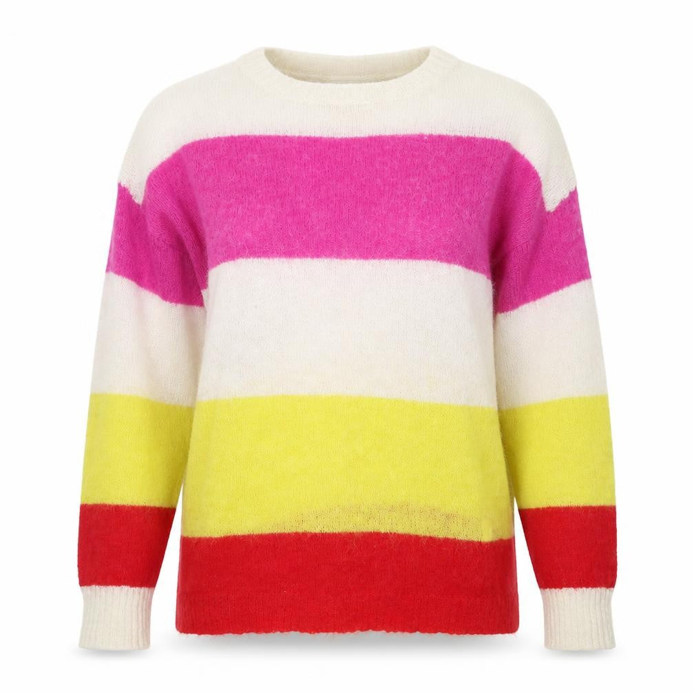 Glamorous Womens Multicoloured Striped Knit Jumper UK 8