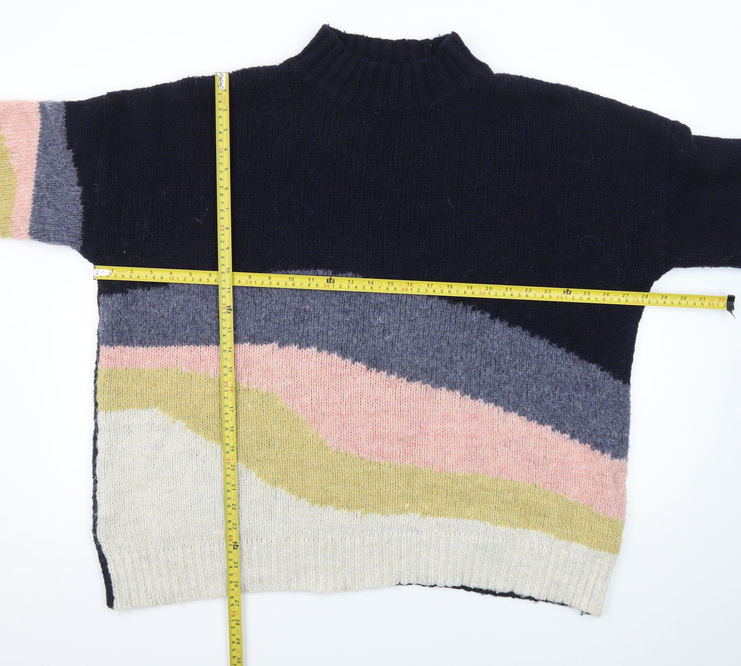 Monsoon Women’s Multicoloured Chunky Knit Wool Pullover Jumper XL