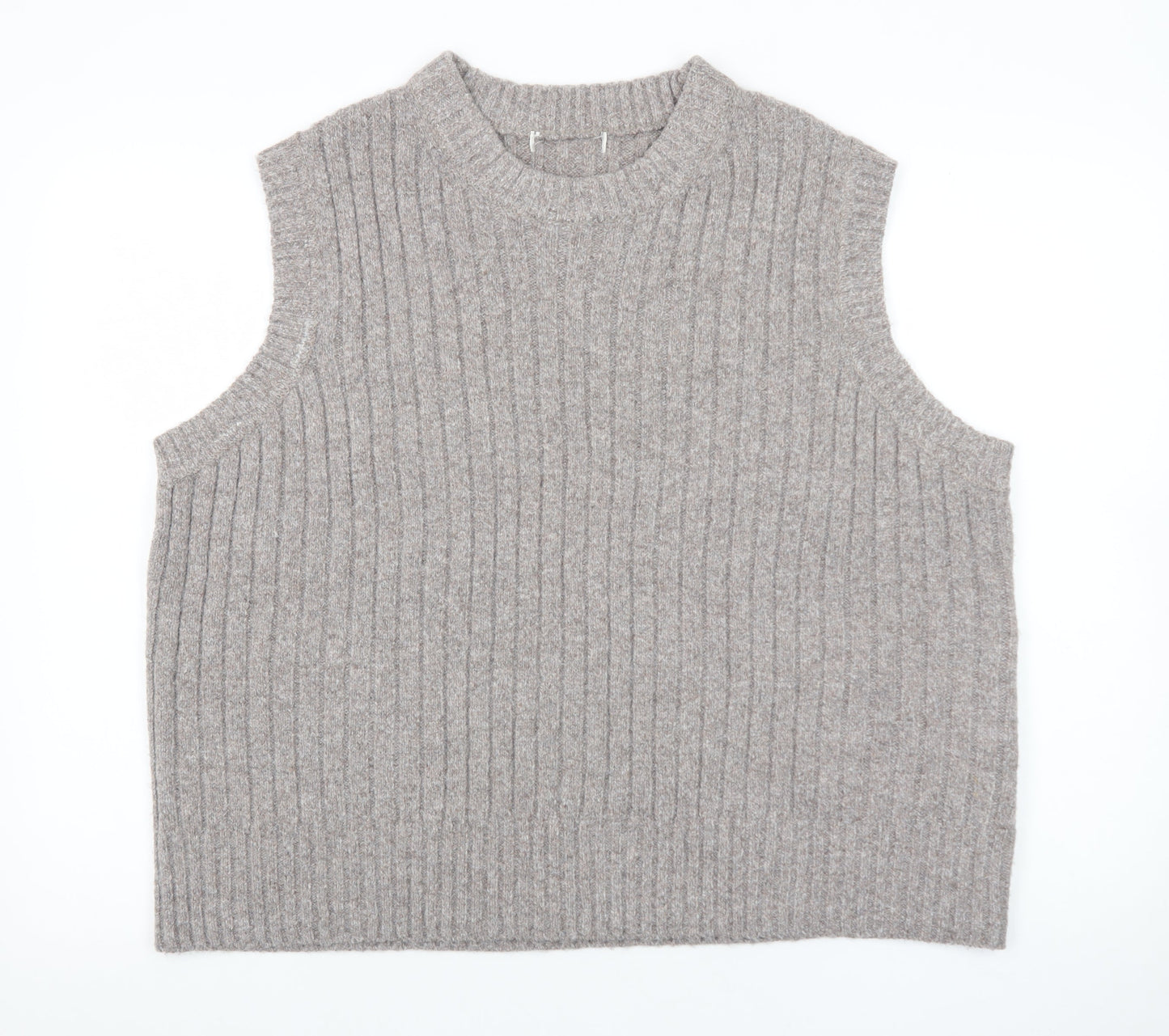 Marks and Spencer Womens Beige Ribbed Knit Sleeveless Vest XL