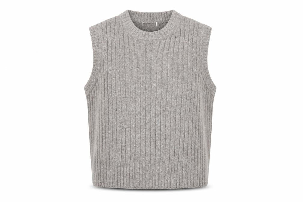 Marks & Spencer Womens Beige Ribbed Knit Sleeveless Vest XL