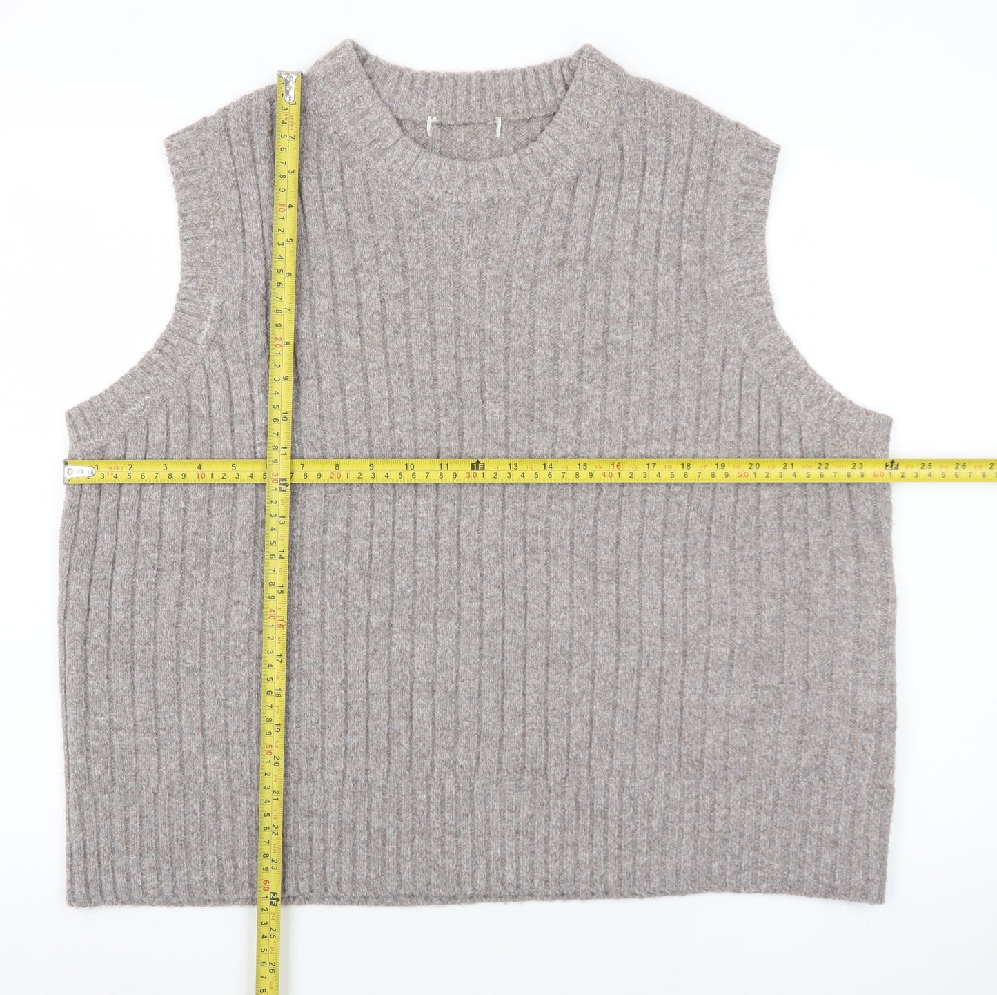 Marks and Spencer Womens Beige Ribbed Knit Sleeveless Vest XL