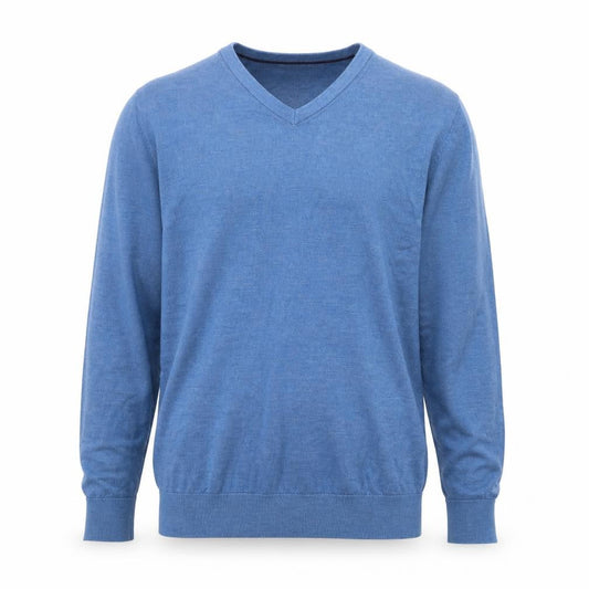 Gap Men's Blue V-Neck Merino Wool Jumper Size M