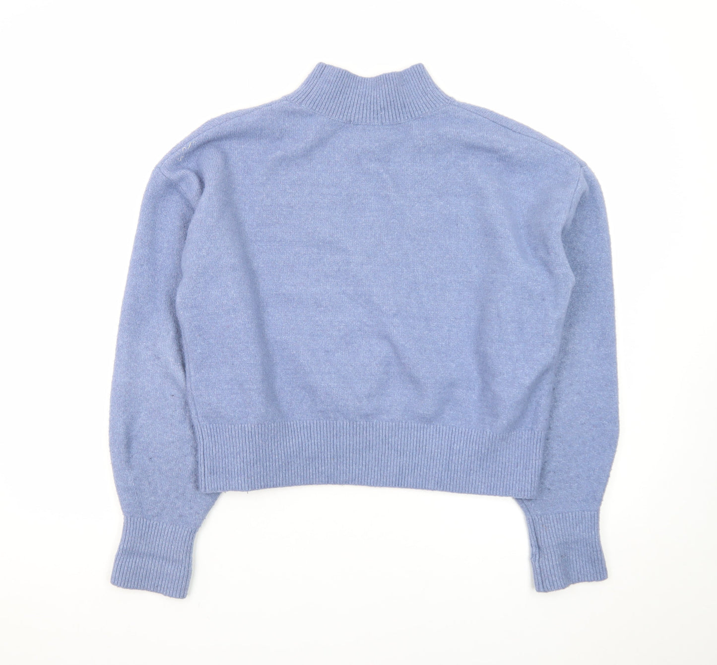 & Other Stories Women Blue Mock Neck Wool Blend Pullover Jumper Size 8