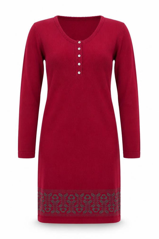 Mantaray Womens Red Knit Jumper Dress Size 12 Long Sleeve Casual