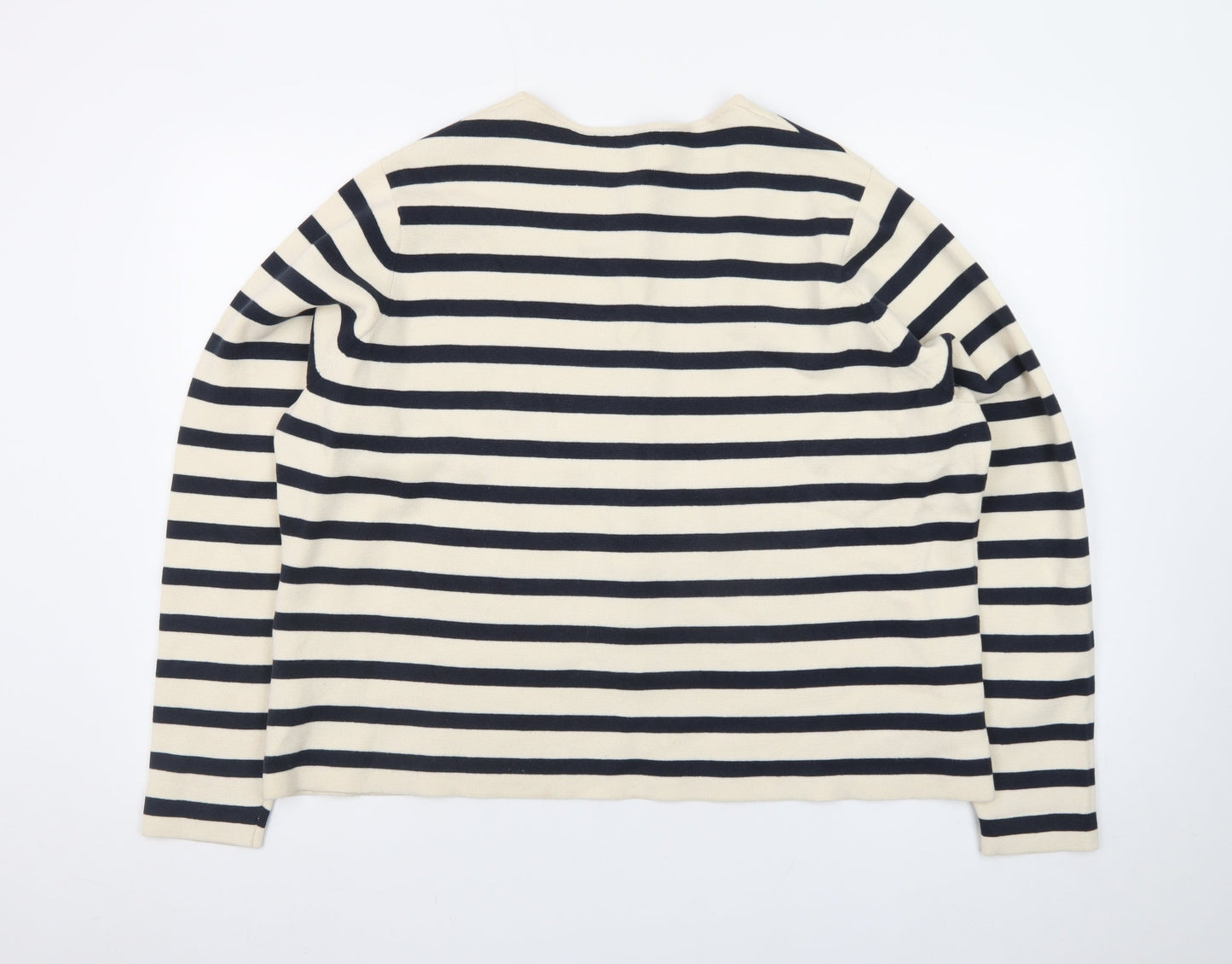 Marks and Spencer Women Multicoloured XL Striped Cotton Cardigan