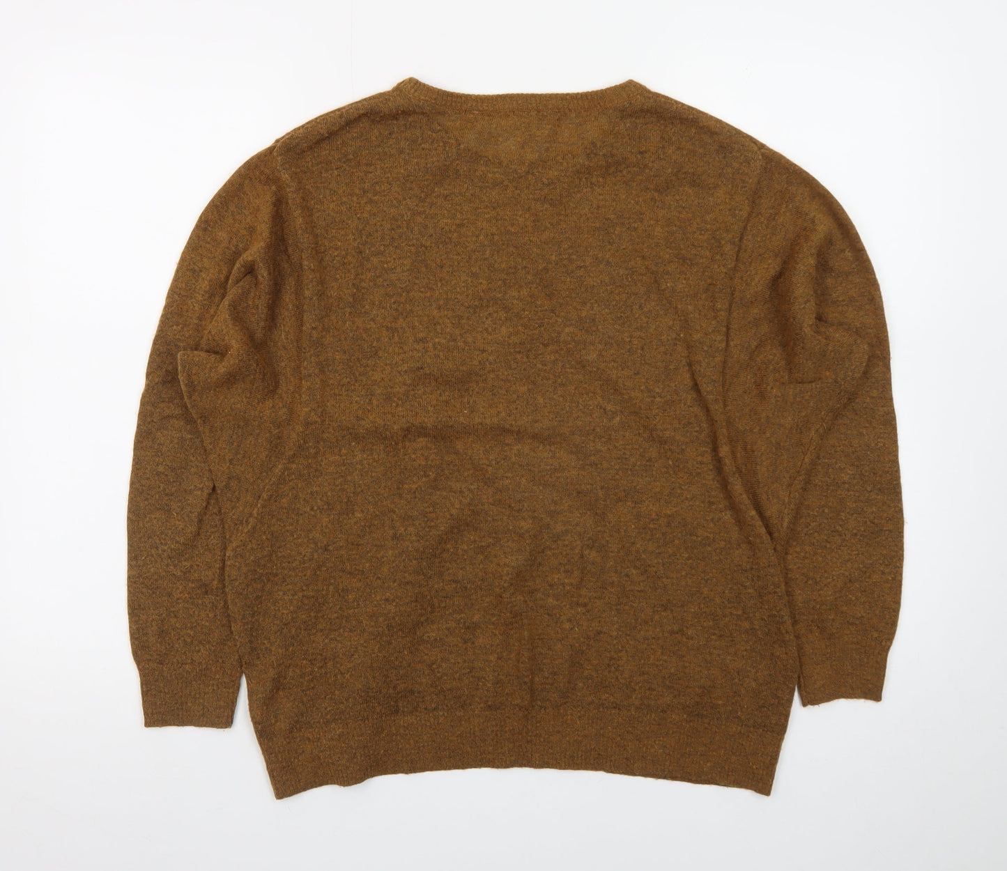 Monki Women Brown Wool Blend Crew Neck Pullover Jumper Size S