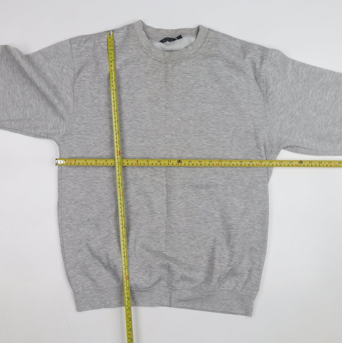 EASY Men’s Grey Cotton Blend Pullover Sweatshirt M