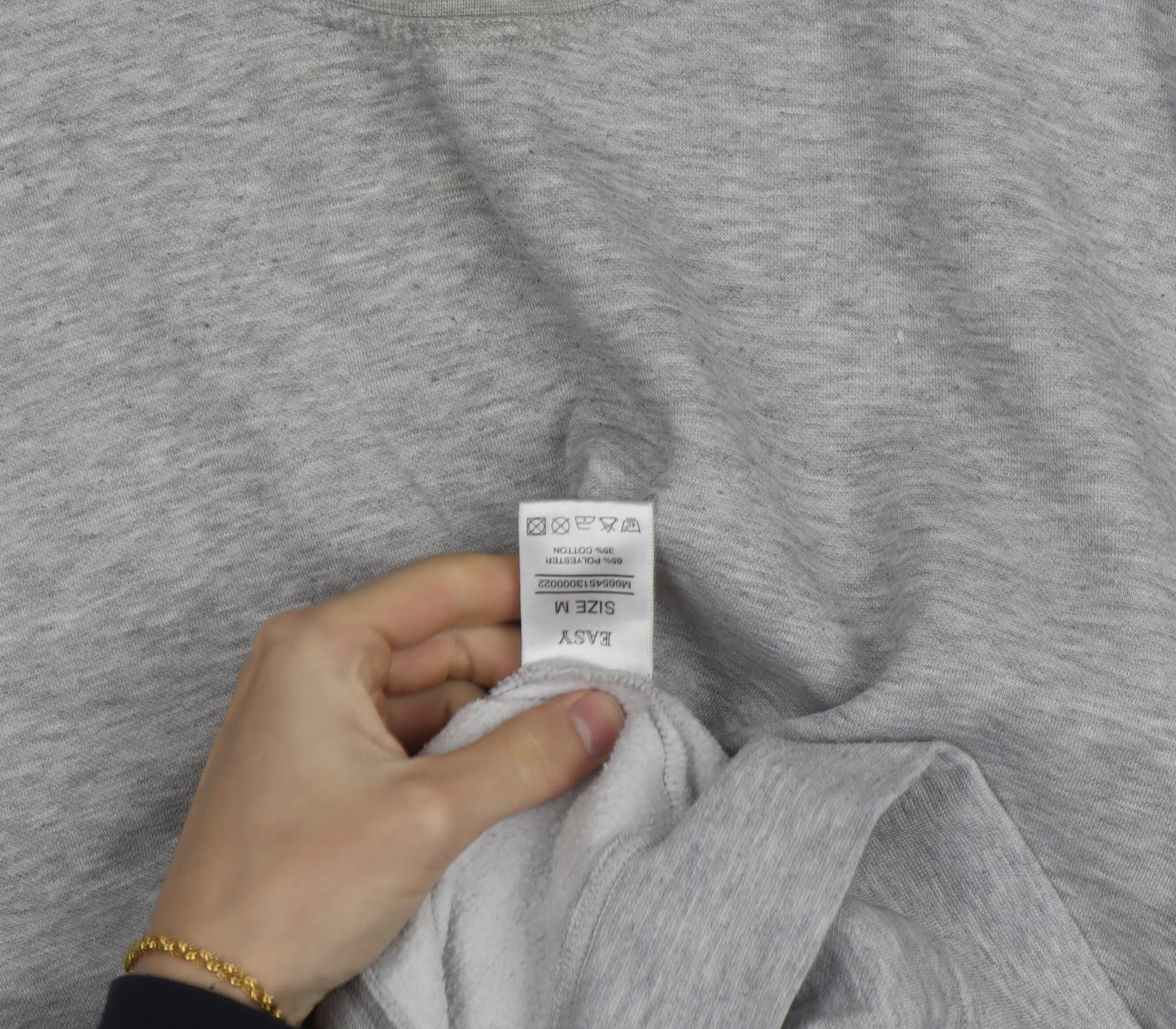 EASY Men’s Grey Cotton Blend Pullover Sweatshirt M
