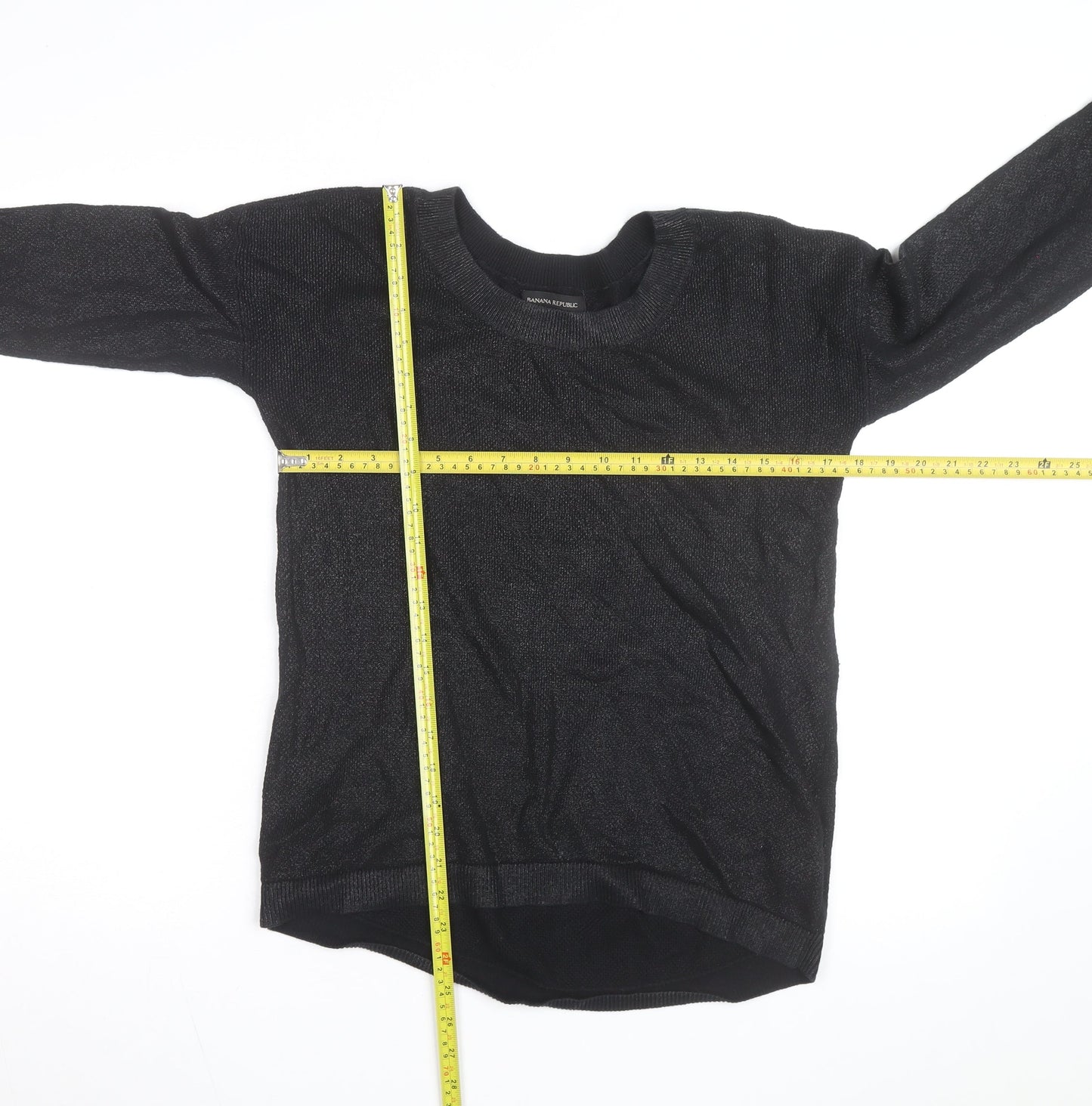 Banana Republic Men's Black Crew Neck Knit Jumper Size S