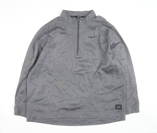 Nike Golf Men's Grey 2XL 1/4 Zip Polyester Activewear Jacket