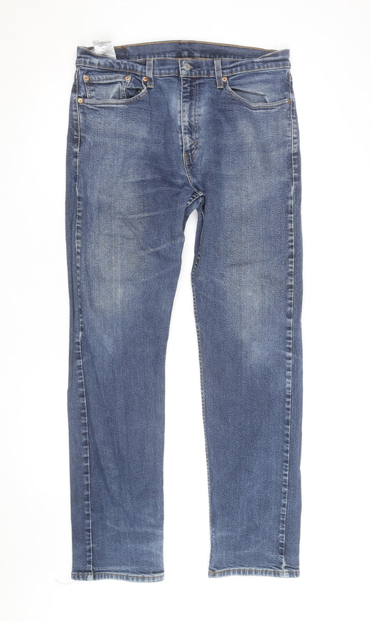 Levi's Men's Blue 505 Regular Fit Straight Denim Jeans W34 L34