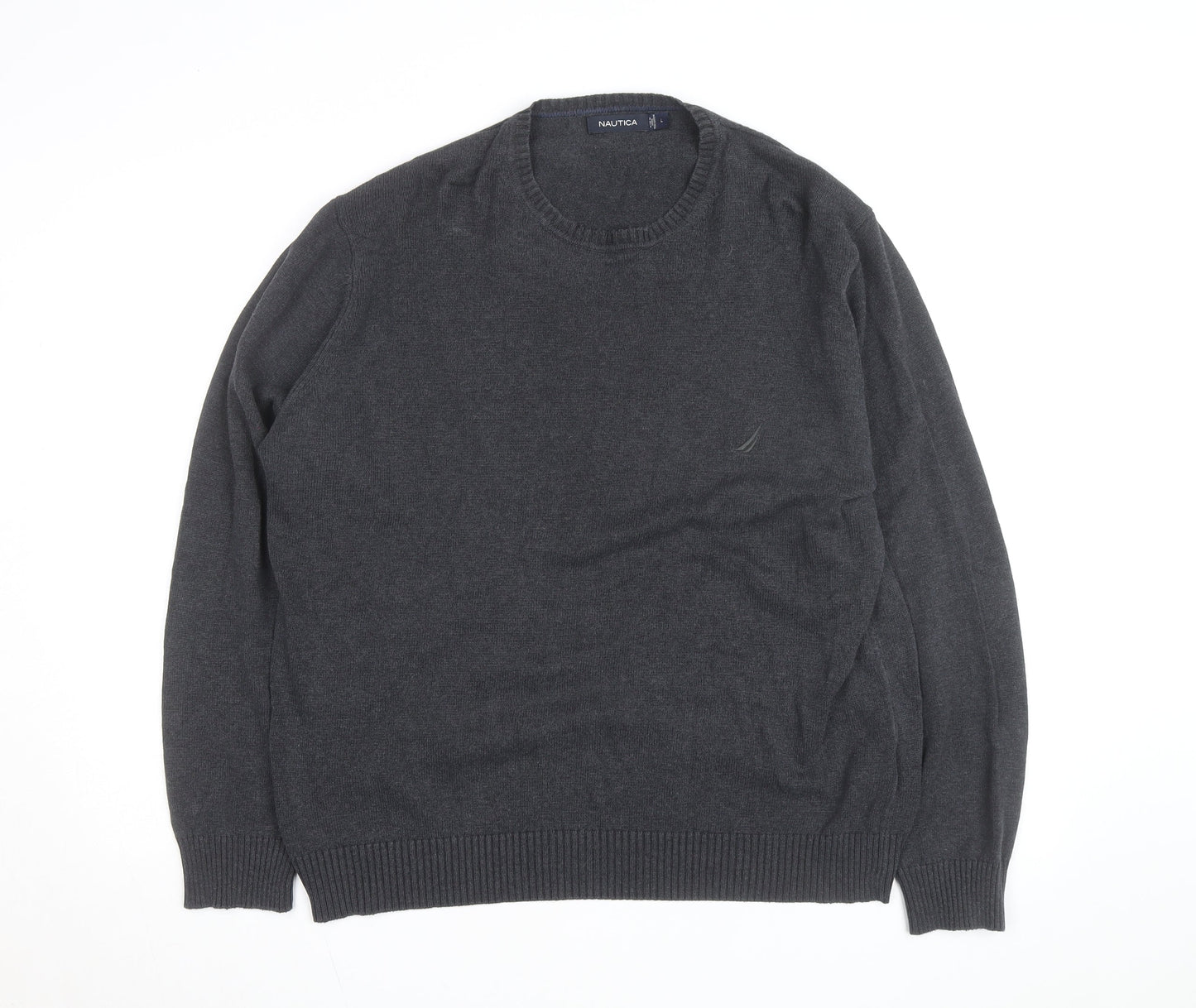 Nautica Men’s Grey Wool Blend Crew Neck Jumper L