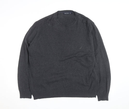 Nautica Men’s Grey Wool Blend Crew Neck Jumper L