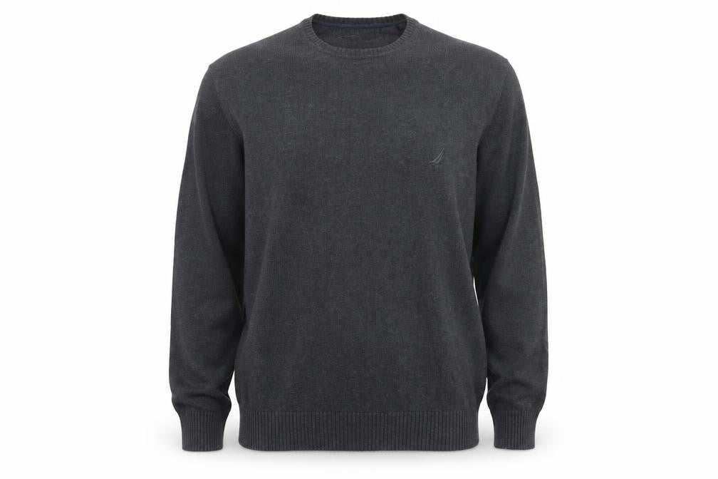 Nautica Men’s Grey Wool Blend Crew Neck Jumper L