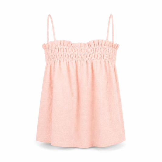 Front view of ASOS DESIGN Women’s Pink Camisole Top, size UK 8, Sleeveless Ruffle Style