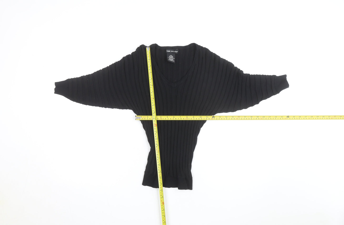Catherine Malandrino Women's Black V-Neck Dolman Sleeve Knit Jumper S