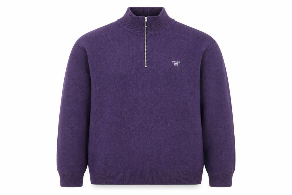 Otago Rugby Men’s Purple Wool 1/2 Zip Jumper XL High Neck
