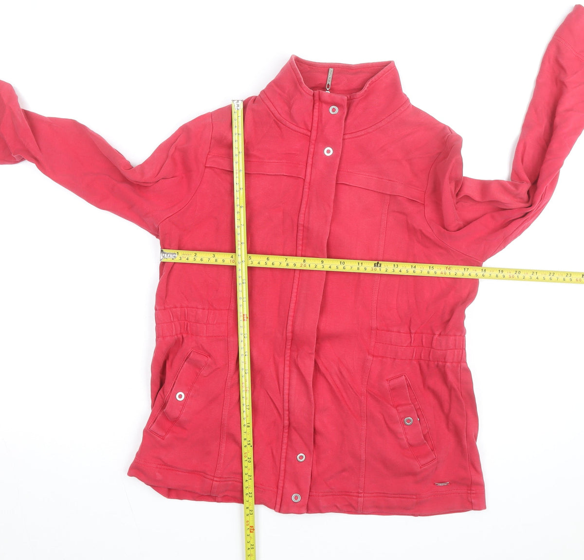 Dash Women Red Cotton Full Zip Lightweight Jacket Size 14