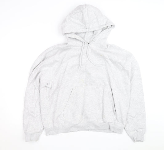 Weekday Men's Grey Pullover Hoodie Size M Fleece Cotton Blend