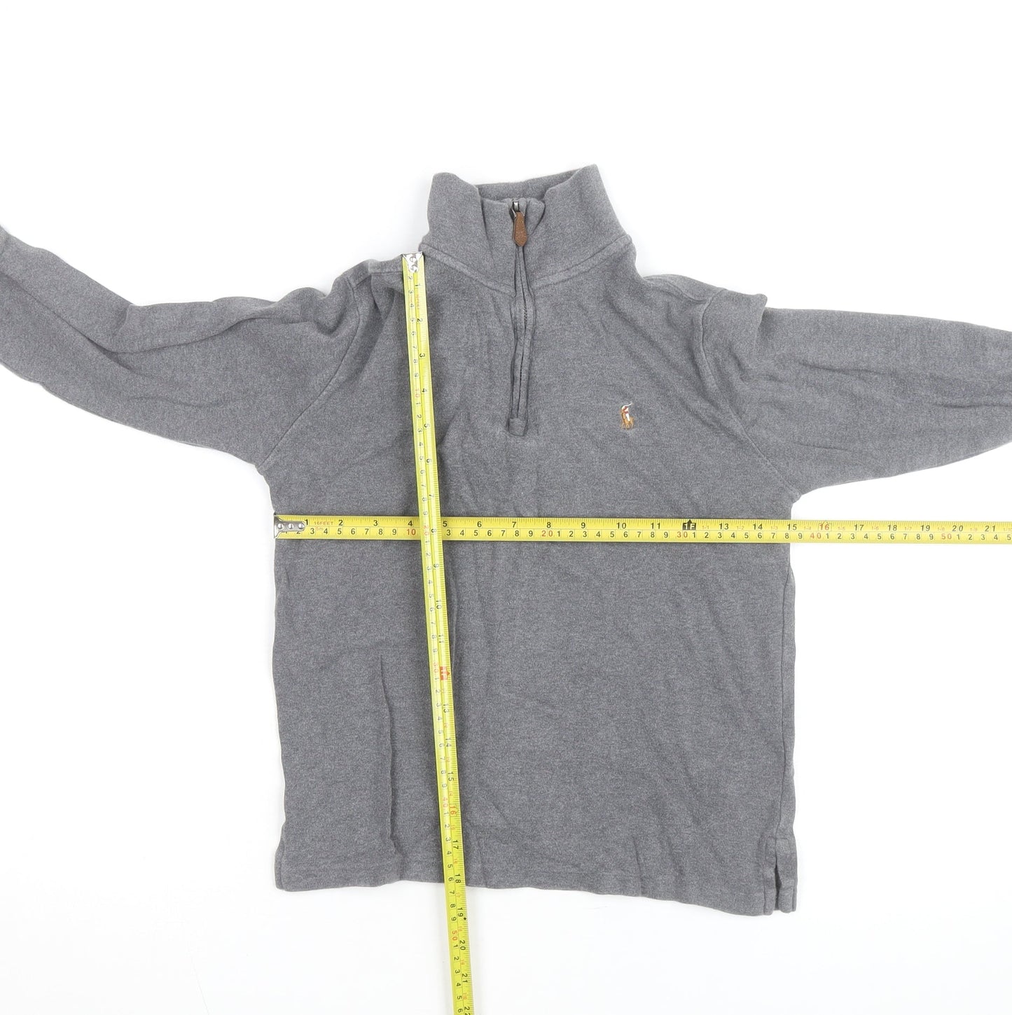 Ralph Lauren Boys Grey 1/4 Zip Fleece Jumper M 10-12 Years