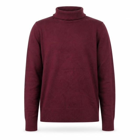 French Connection Men's Red Roll Neck Cotton Jumper Size M