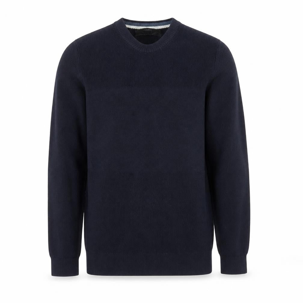 Marks & Spencer Men's Blue Cotton Blend Crew Neck Jumper Size S