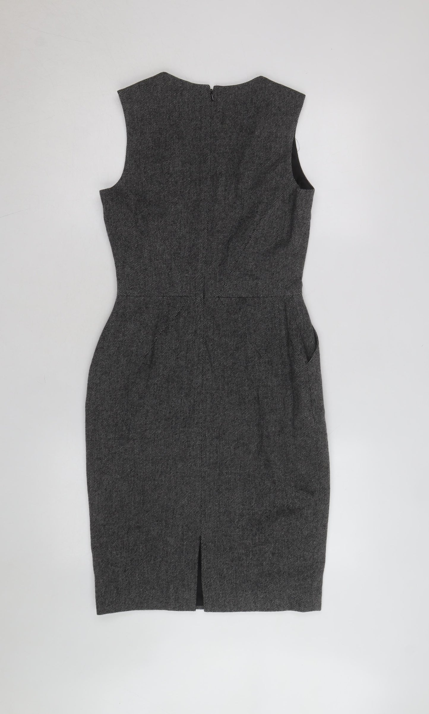 L.K. Bennett Women's Grey Wool Sheath Work Dress Size 8