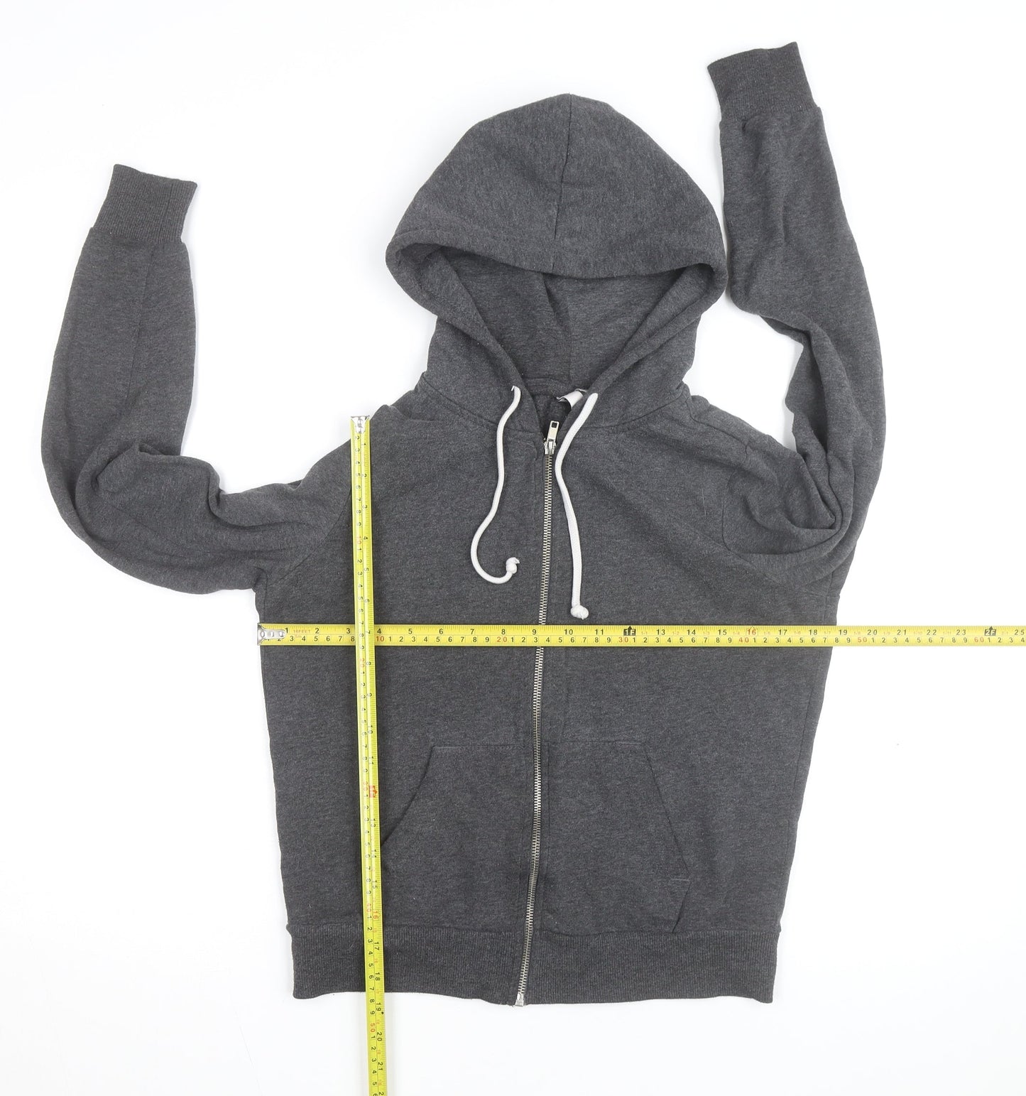 H&M Men’s Grey Full Zip Hoodie Size S Regular Fit Cotton Blend