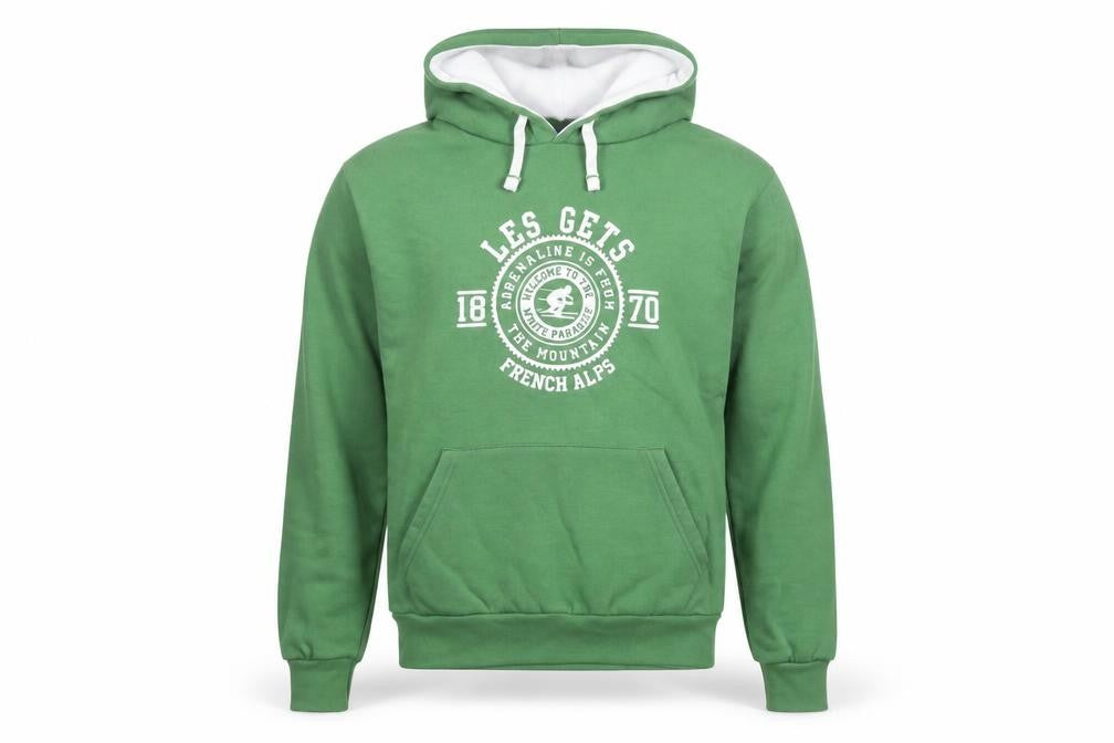 Avomarks Men Green Pullover Hoodie L Hooded French Alps Sweatshirt