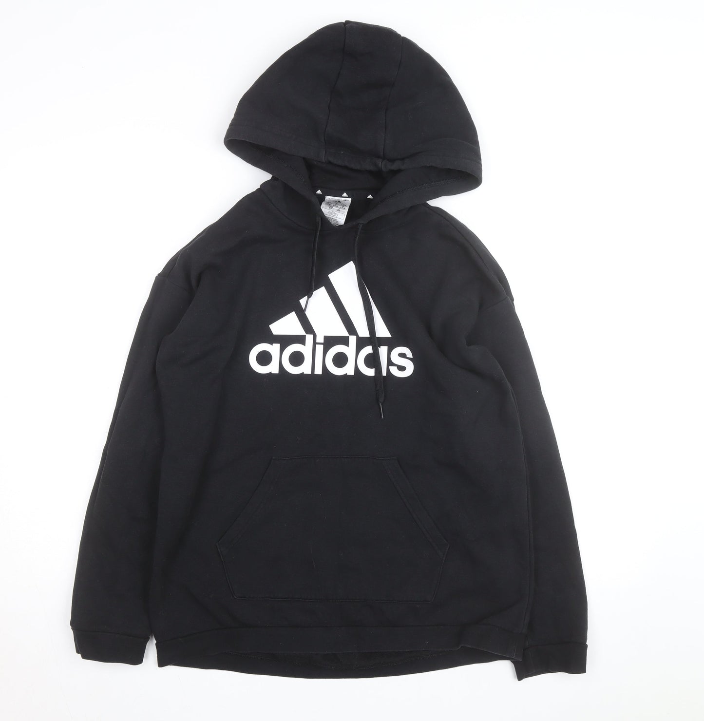 Adidas Womens Black Pullover Hoodie Size S Logo Graphic Hooded Sweatshirt