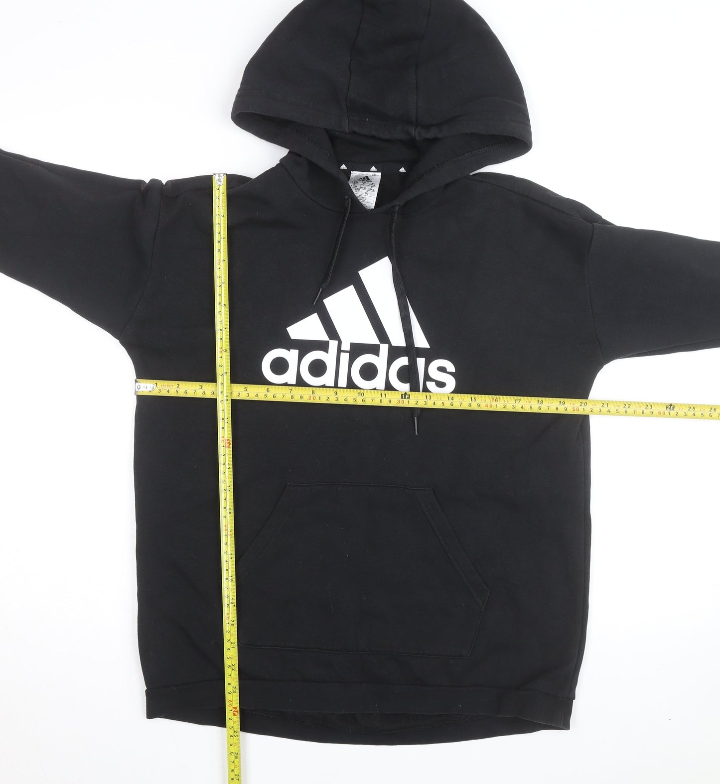 Adidas Womens Black Pullover Hoodie Size S Logo Graphic Hooded Sweatshirt