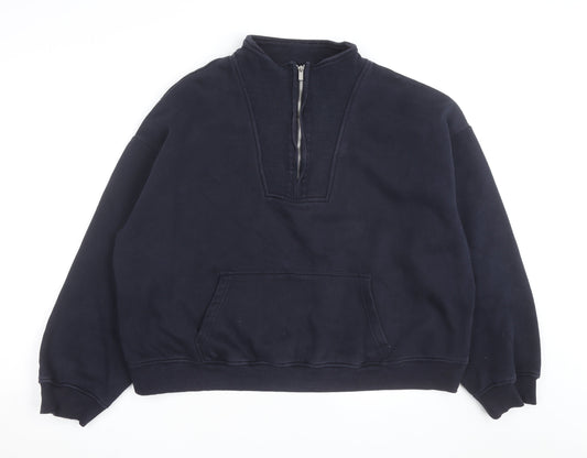 Next Men’s Blue 1/2 Zip Fleece Sweatshirt Size L Regular Fit