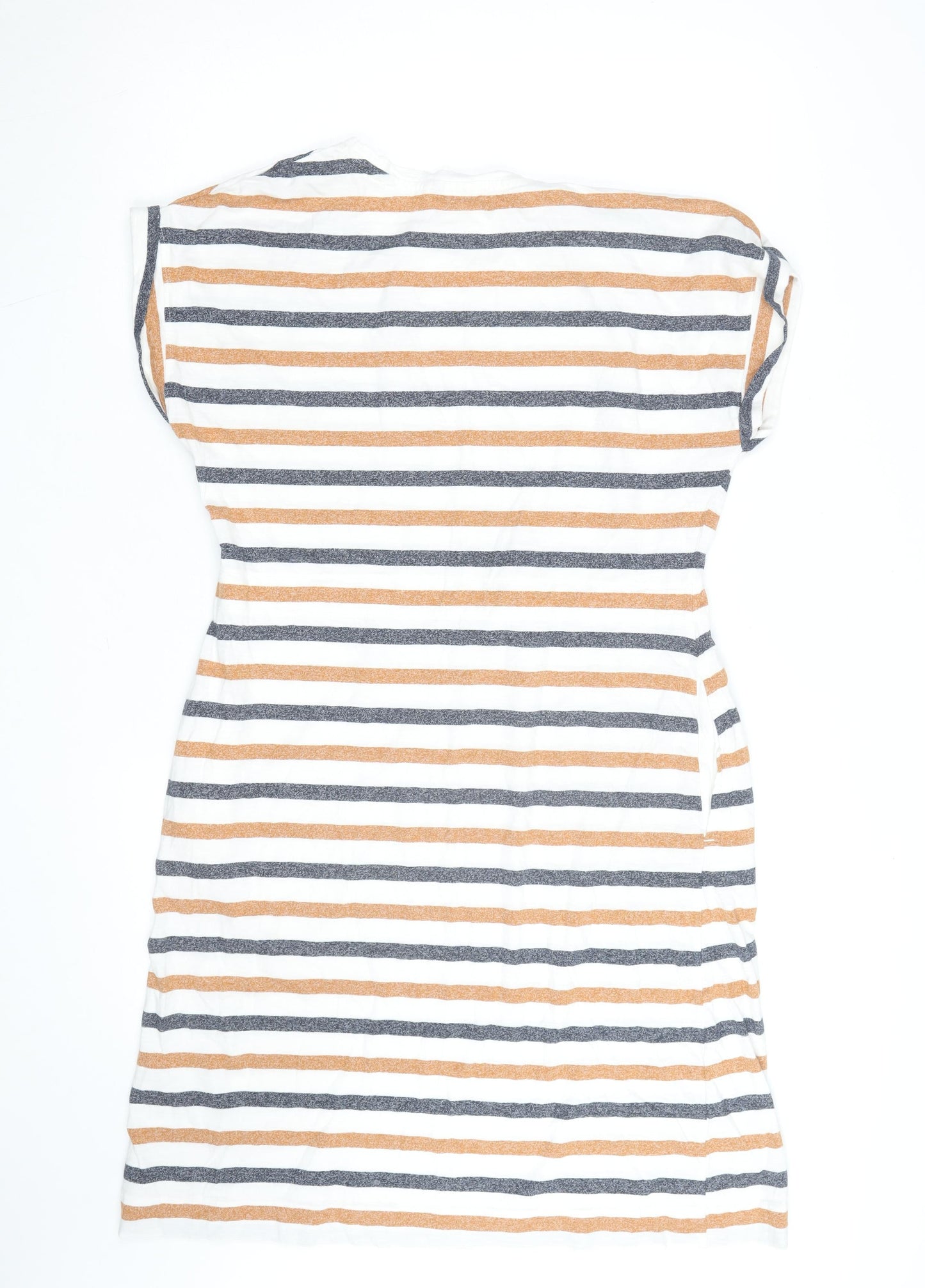 Weird Fish Women’s Multicoloured Stripe Cotton T-Shirt Dress Size 16
