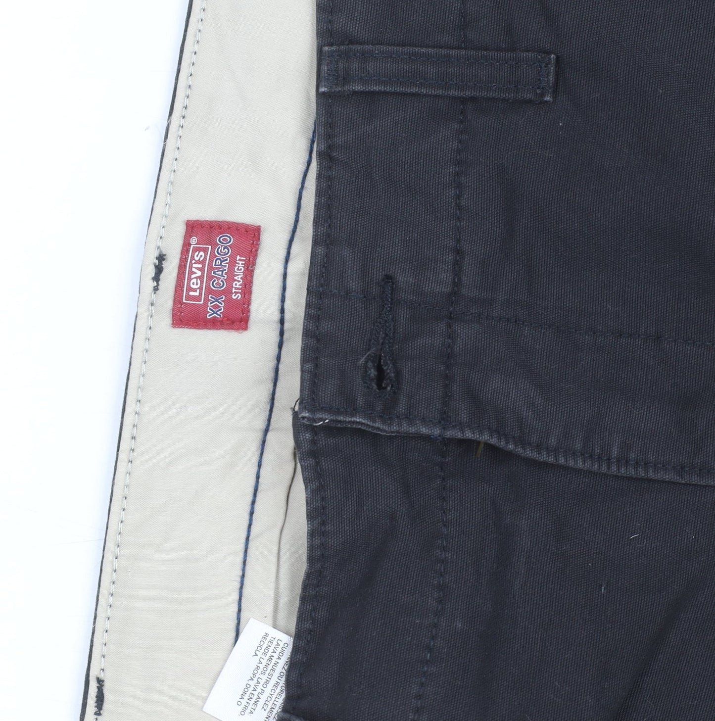 Levi's Men's Black Cargo Straight Trousers M Regular Fit