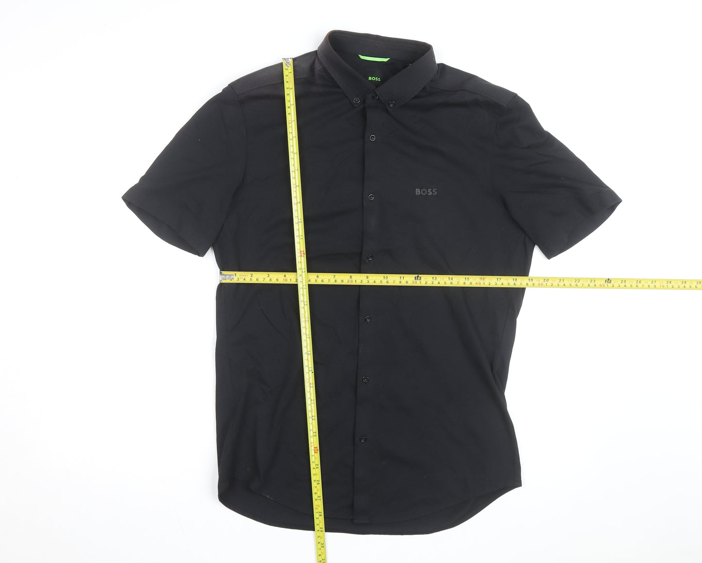 BOSS Mens Black Regular Fit Stretch Polo Shirt Size M