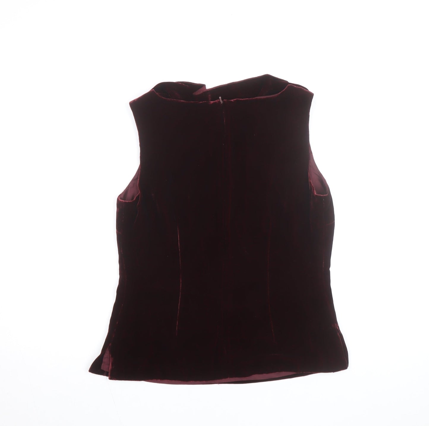 KaukO Softwear Women’s Brown Velvet Cowl Neck Sleeveless Blouse UK 10