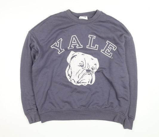 Yale University Men's Blue Crew Neck Graphic Sweatshirt Size S