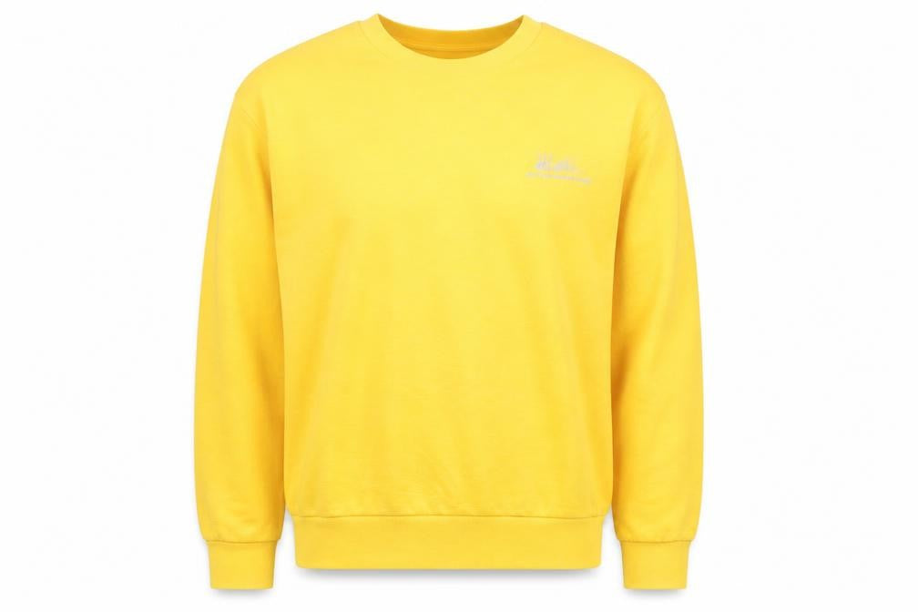 Zara Men's Yellow Cotton Crew Neck Pullover Sweatshirt M