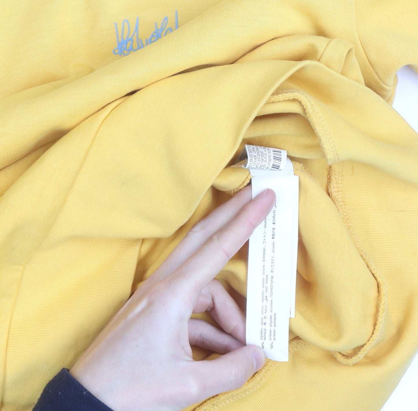 Zara Men's Yellow Cotton Crew Neck Pullover Sweatshirt M