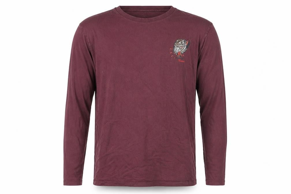 Next Men’s Red Long Sleeve Regular Fit Cotton Wolf Top Size L