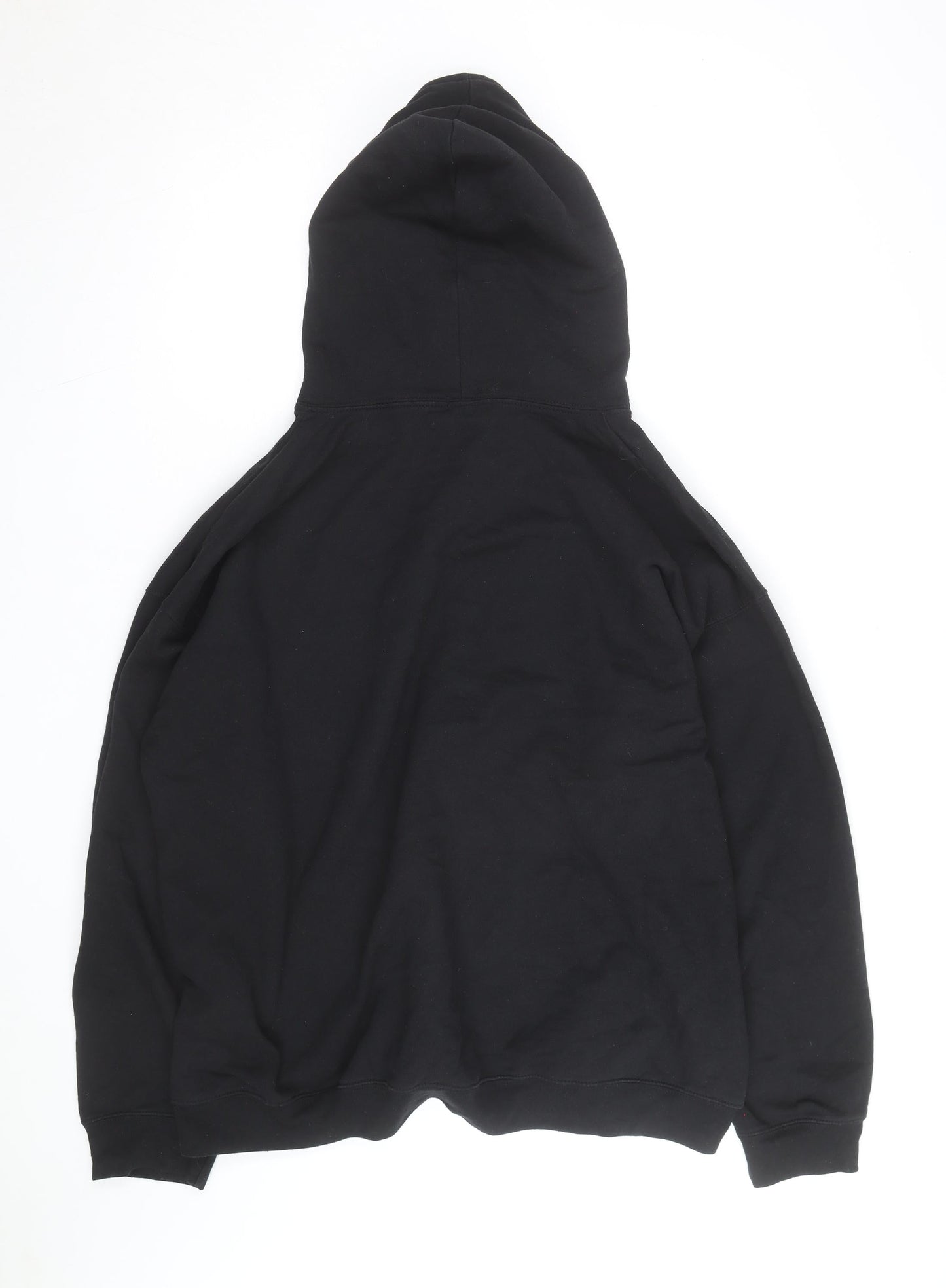 BoohooMAN Men's Black L Pullover Hoodie with Logo Design