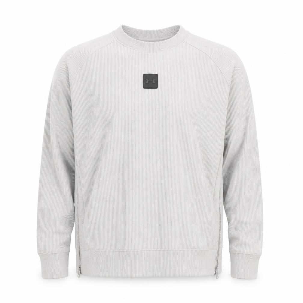 Under Armour Men's Grey Pullover Sweatshirt Size L Crew Neck Zip Detail