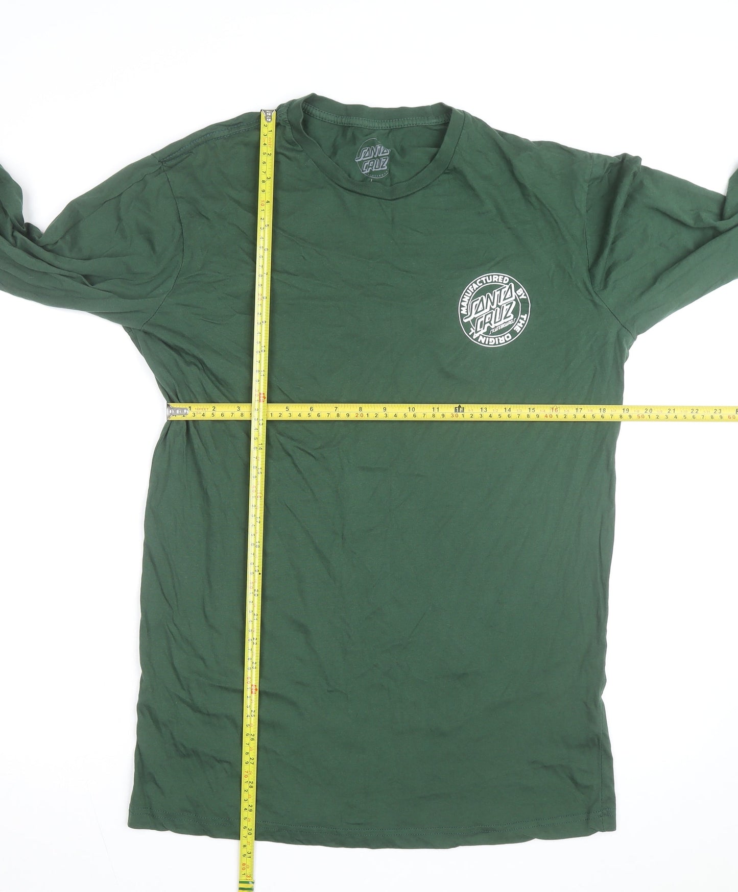 Santa Cruz Men's Green Long Sleeve Graphic Cotton Top L