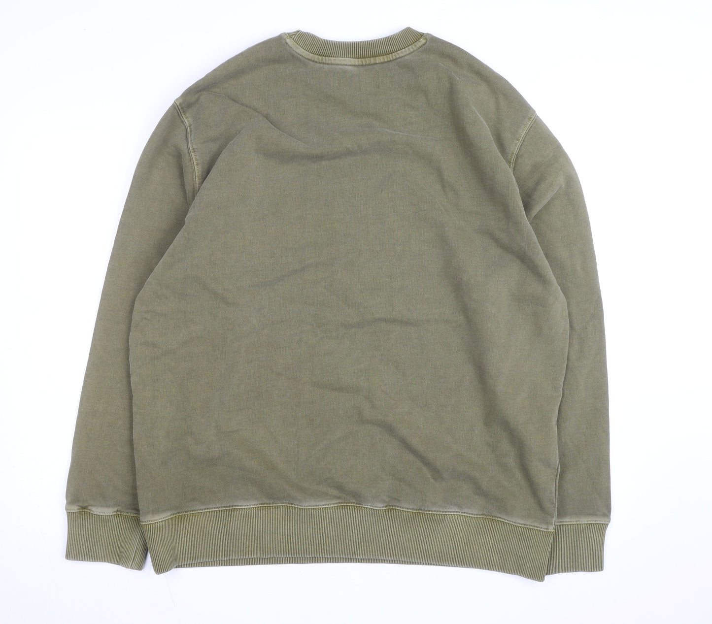 Marks and Spencer Men's Green XL Relaxed Fit Crew Neck Sweatshirt