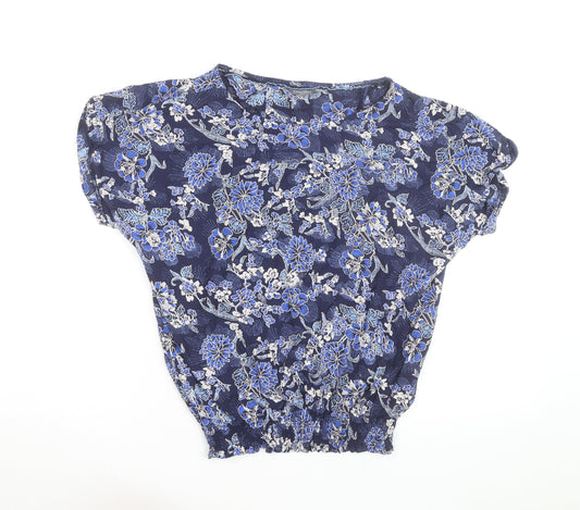 Principles Womens Blue Floral Tunic Blouse Size 10