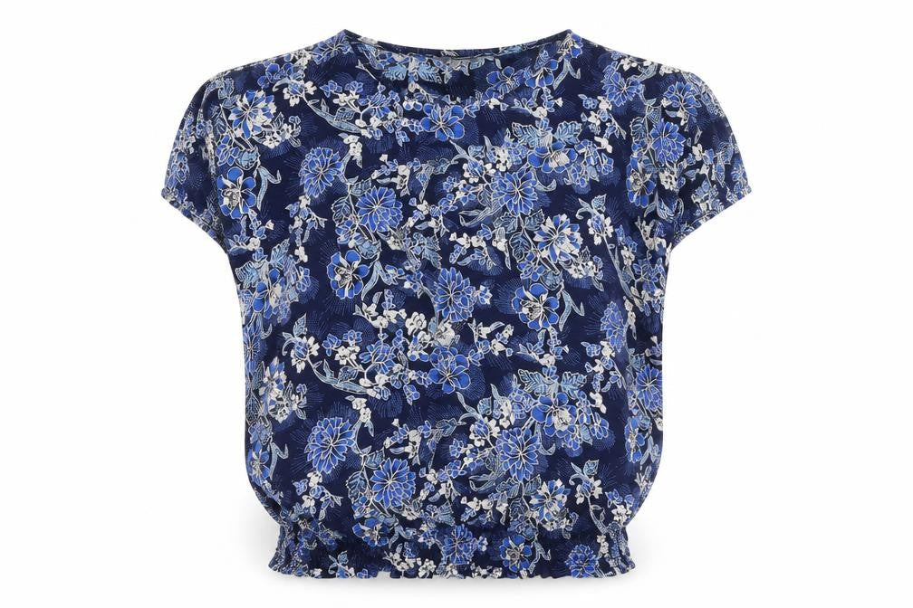 Principles Womens Blue Floral Tunic Blouse Size 10